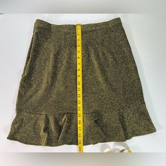 Michael Michael Kors NWT Asymmetrical Hemline Mini Skirt in Black & Gold Size:M - Picture 13 of 15